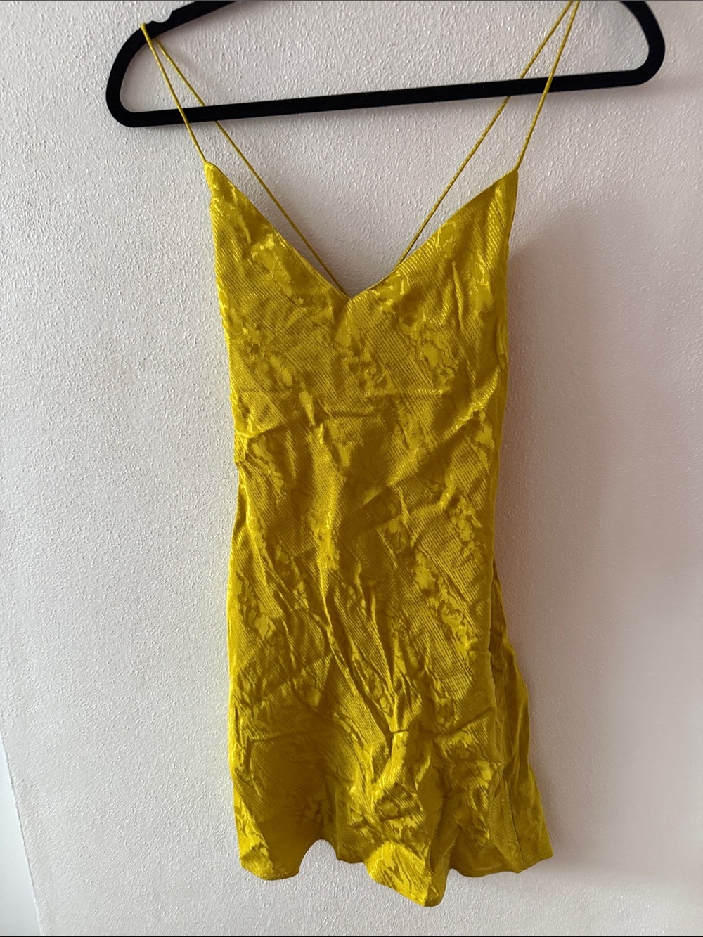 Topshop  Mustard Yellow Satin Mini Slip Dress